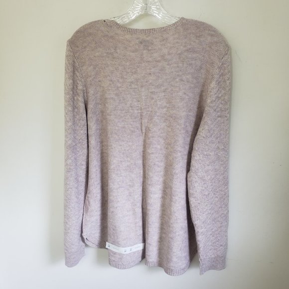 Sonoma Women's Creamy Pink Knit V Neck Long Sleeve Shirt Top Blouse Sweater - Picture 7 of 13